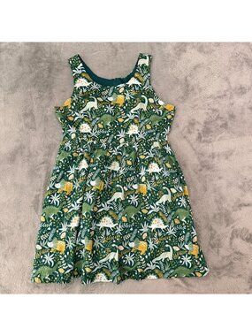 Modcloth Green, White & Yellow Floral Dino Dress